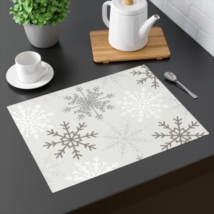 Snowflake Cloth Placemat | Holiday Dining Decor | Christmas tablescape | Winter Decor | Table Linen