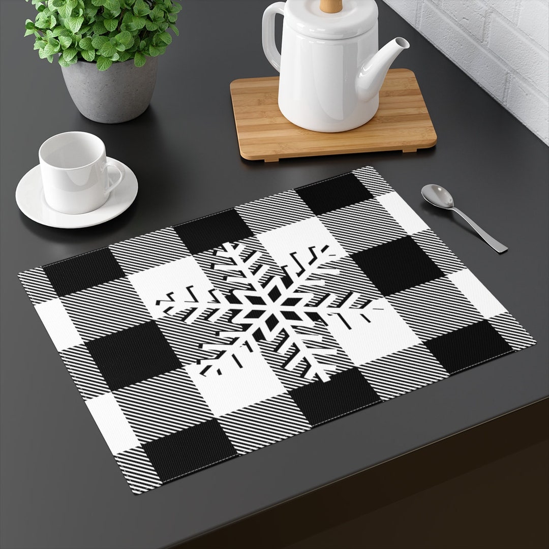 Buffalo Plaid Christmas Placemats Woven Fabric Placemats Etsy
