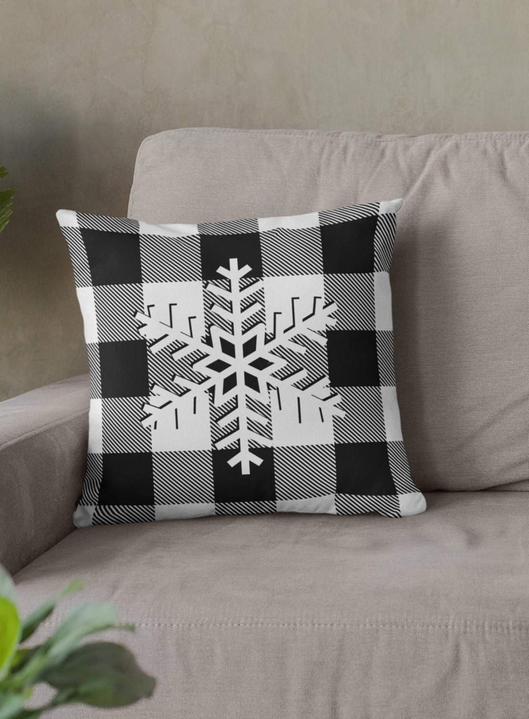 Holiday Throw Pillow Buffalo Plaid Decor Christmas Decor Etsy