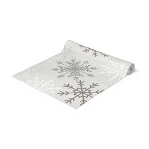 Snowflake Table Runner Holiday Dining Decor Winter Decor Xmas Gift for Her Table Linen image 3