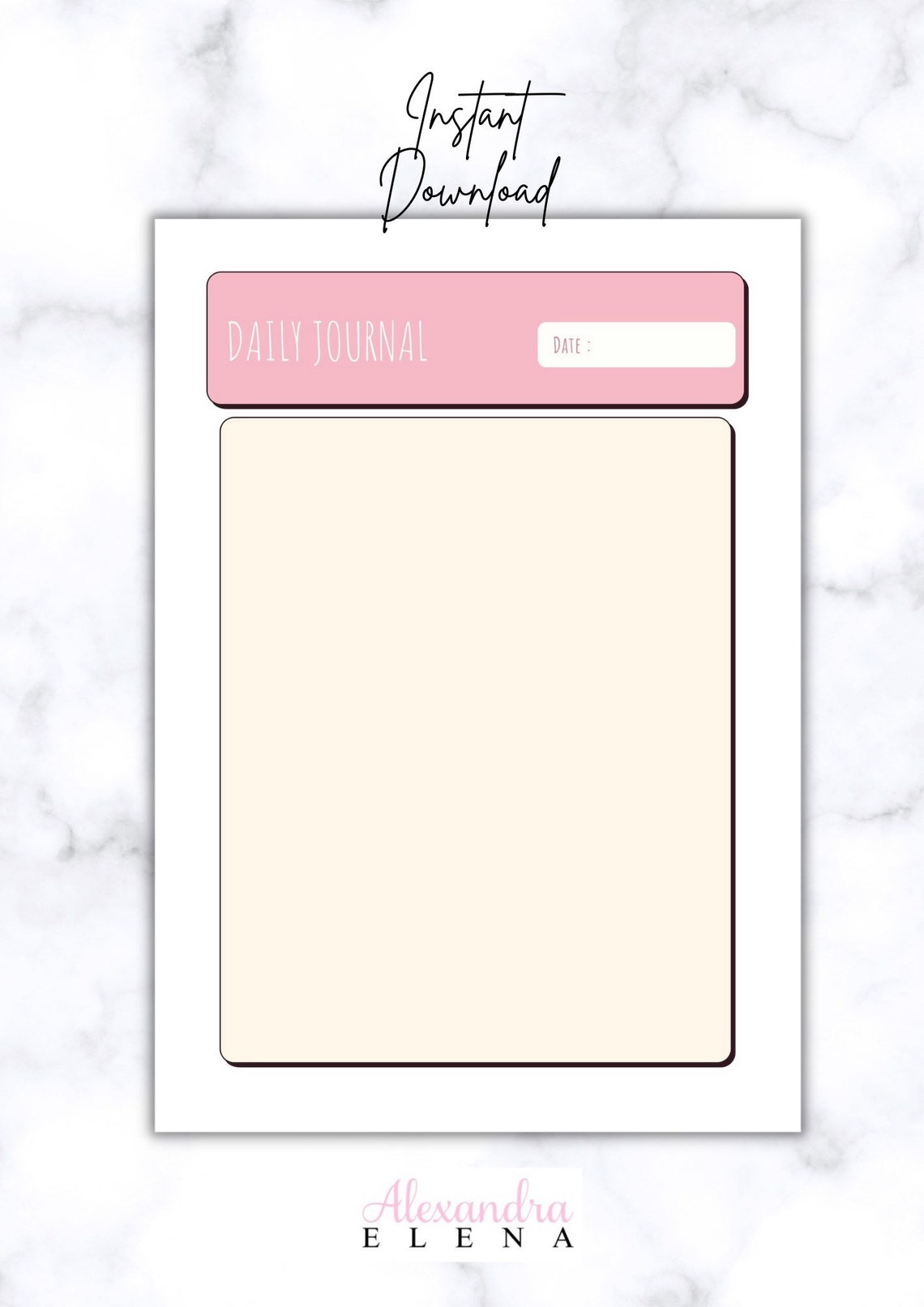 Daily and Weekly Planner / Journal Printable PDF - Etsy