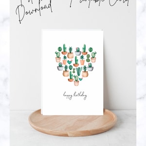 Tarjeta Imprimible de Feliz Cumpleaños de Planta