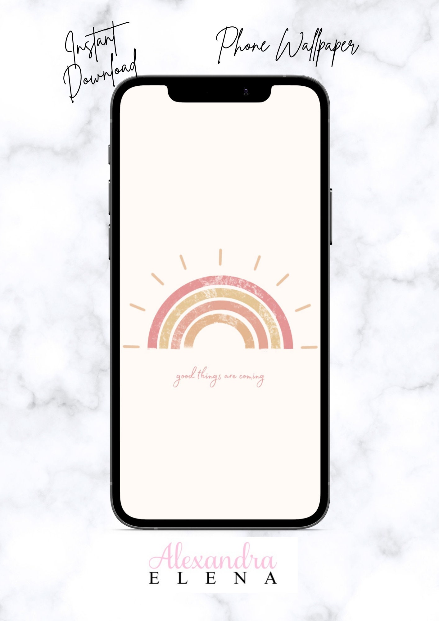 Boho Rainbow Good Things Are Coming Phone Wallpaper - Etsy Boho Rainbow Good Things Are Coming Phone Wallpaper - Etsy