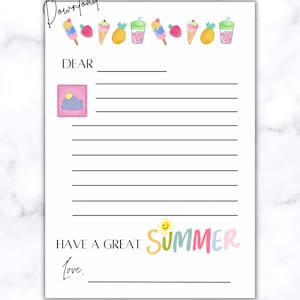 Que tenga una gran carta de verano Querido estudiante o querido maestro pdf imprimible