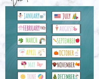 12 Months Of The Year Flashcard Strips For Pocket Chart Learning Printable