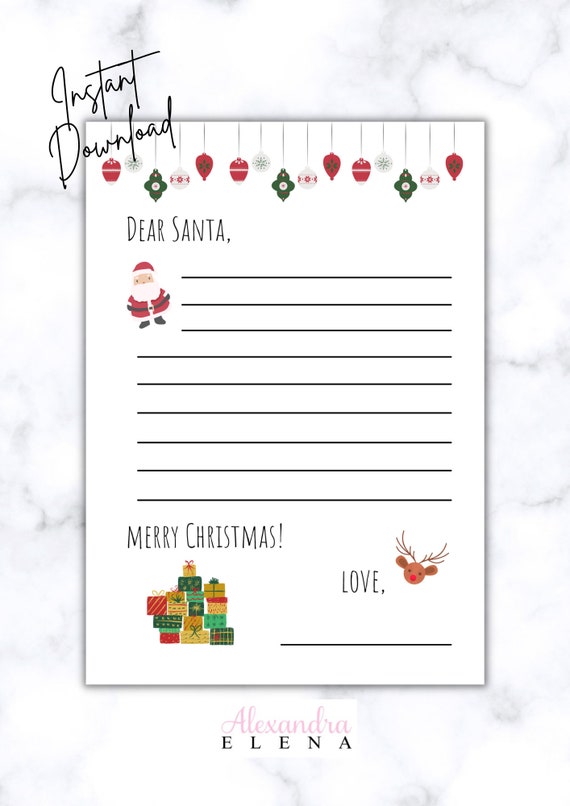 Dear Santa Christmas Letter Christmas List Merry Christmas