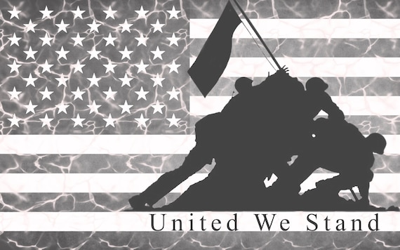 United We Stand Iwo Jima Flag Raising American Flag SVG