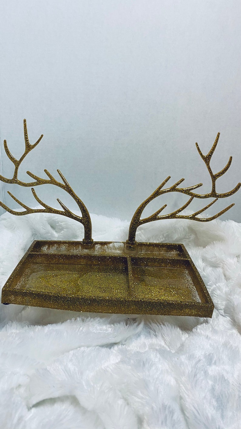Jewelry organizer with antler ears