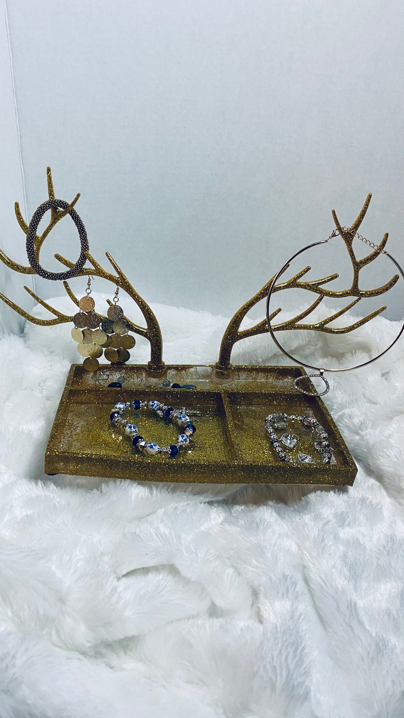 Jewelry organizer with antler ears