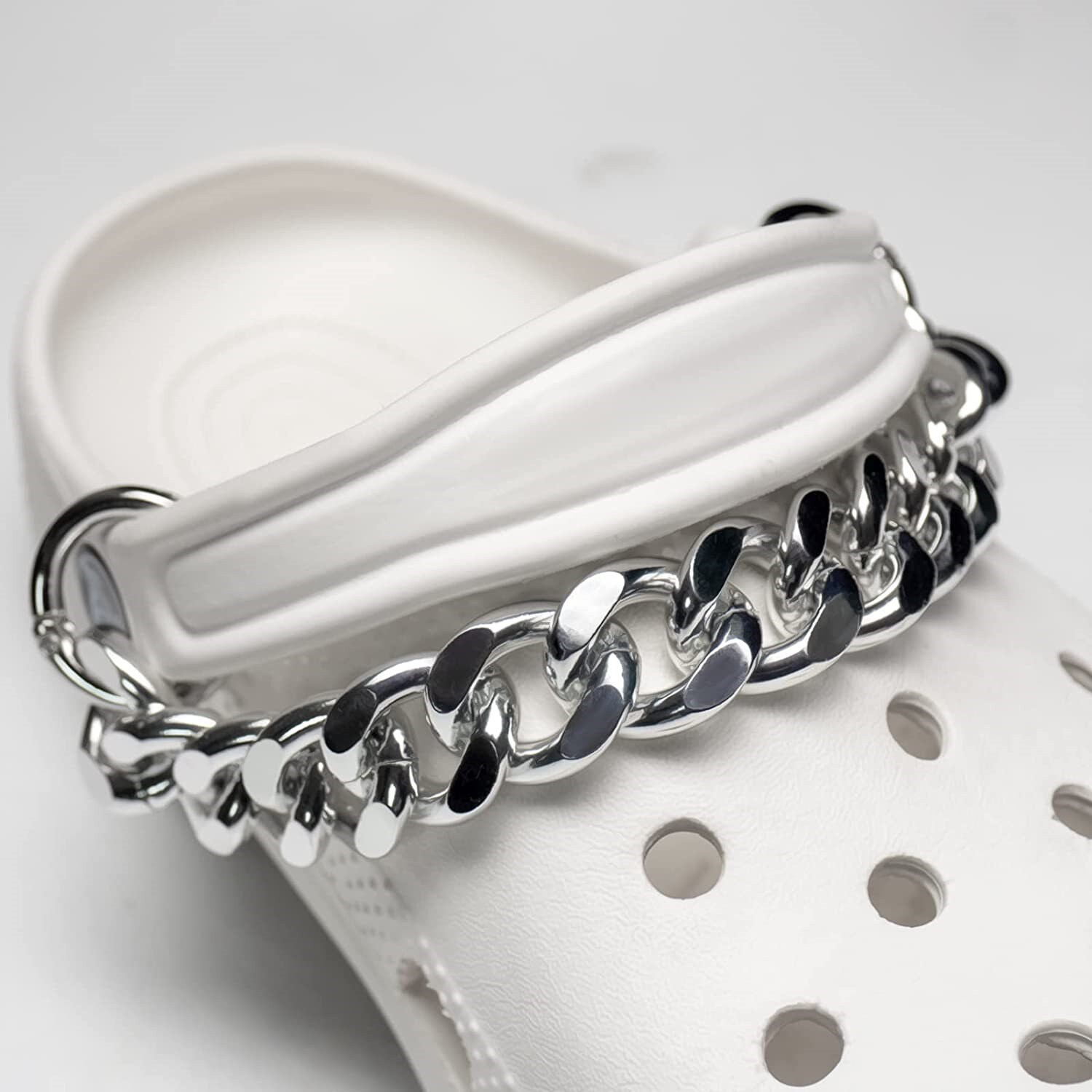 Croc Charms Golden Chain Shoe Charm Silver Chain for Crocs Etsy