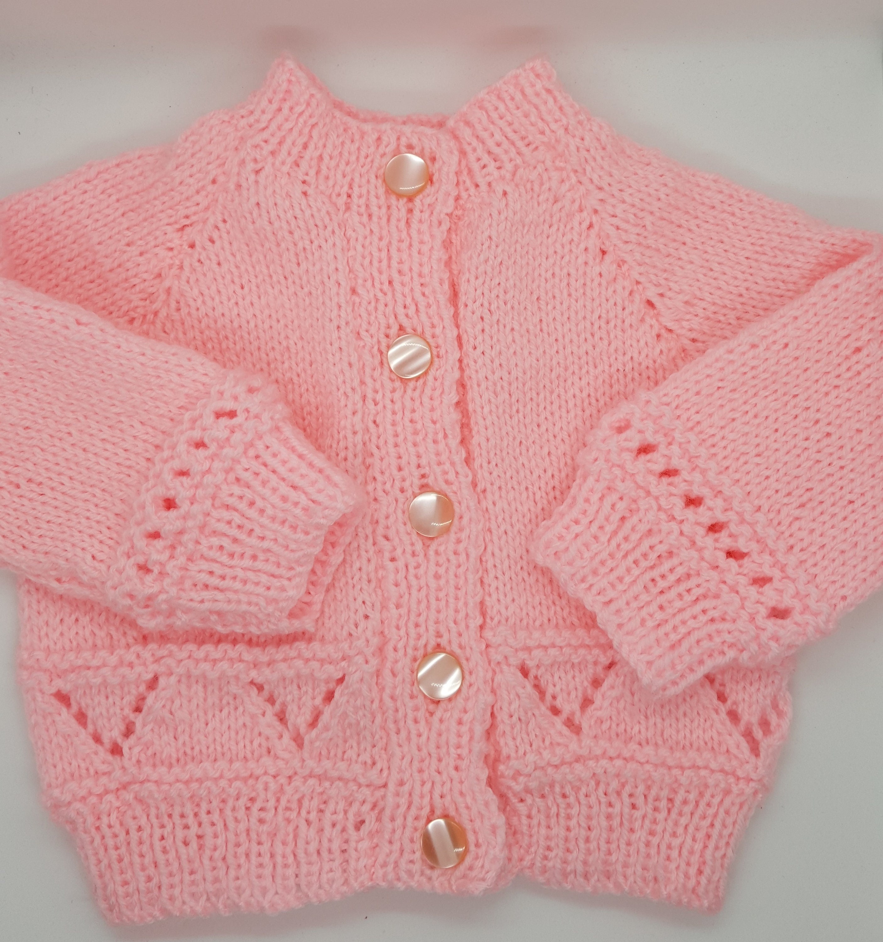 Hand Knitted Baby Cardigan 0 3 Months Etsy