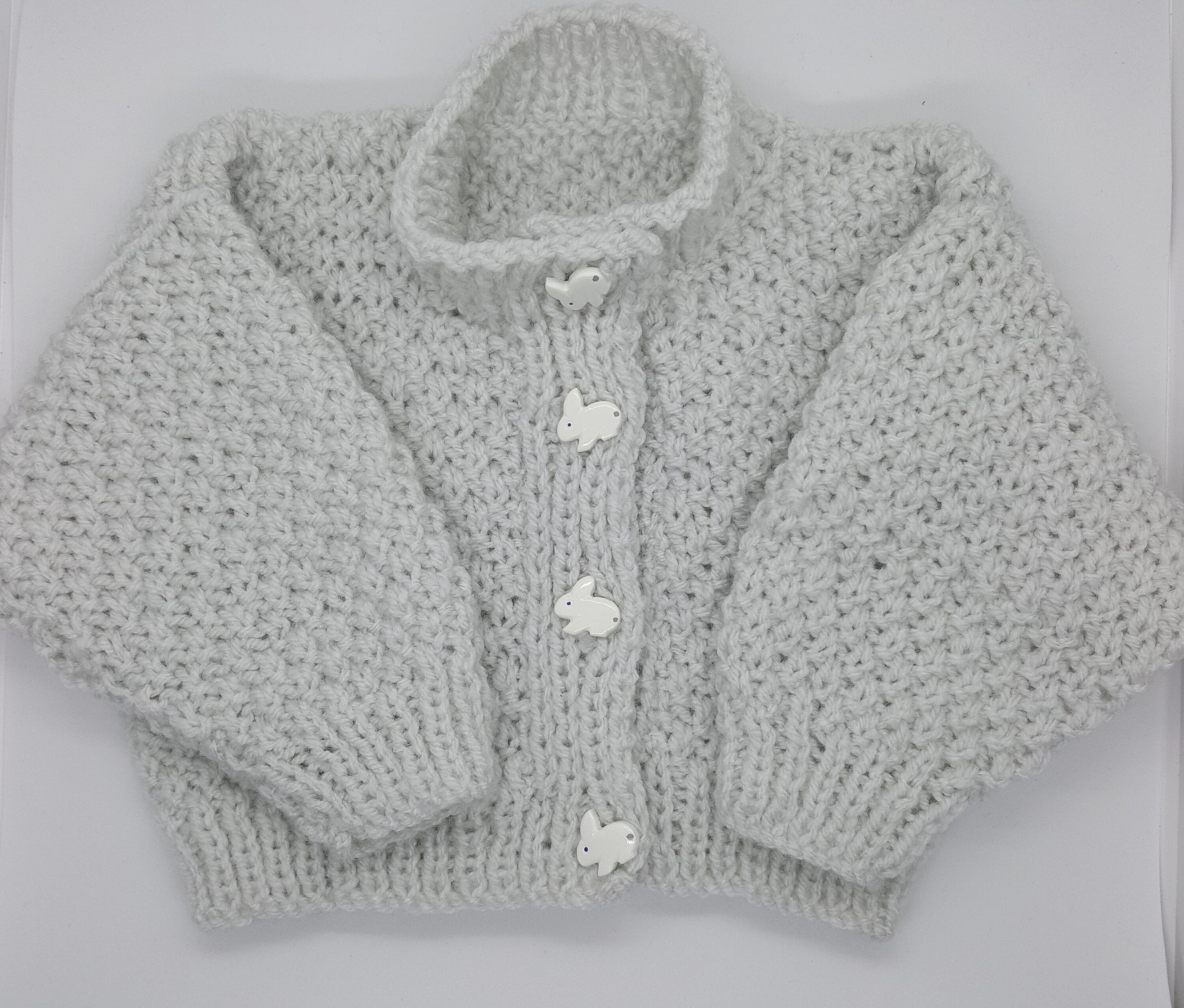 36 months Grey Baby Cardigan 3 6 Months hand knit baby Etsy