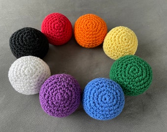 Soft Toddler and Baby Crochet Balls, Primary Colors Set of 8