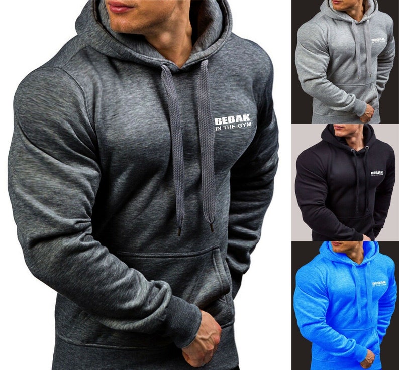 Herren Gym Hoodie Bodybuilding Premium Kapuzen Sweatshirt Etsy