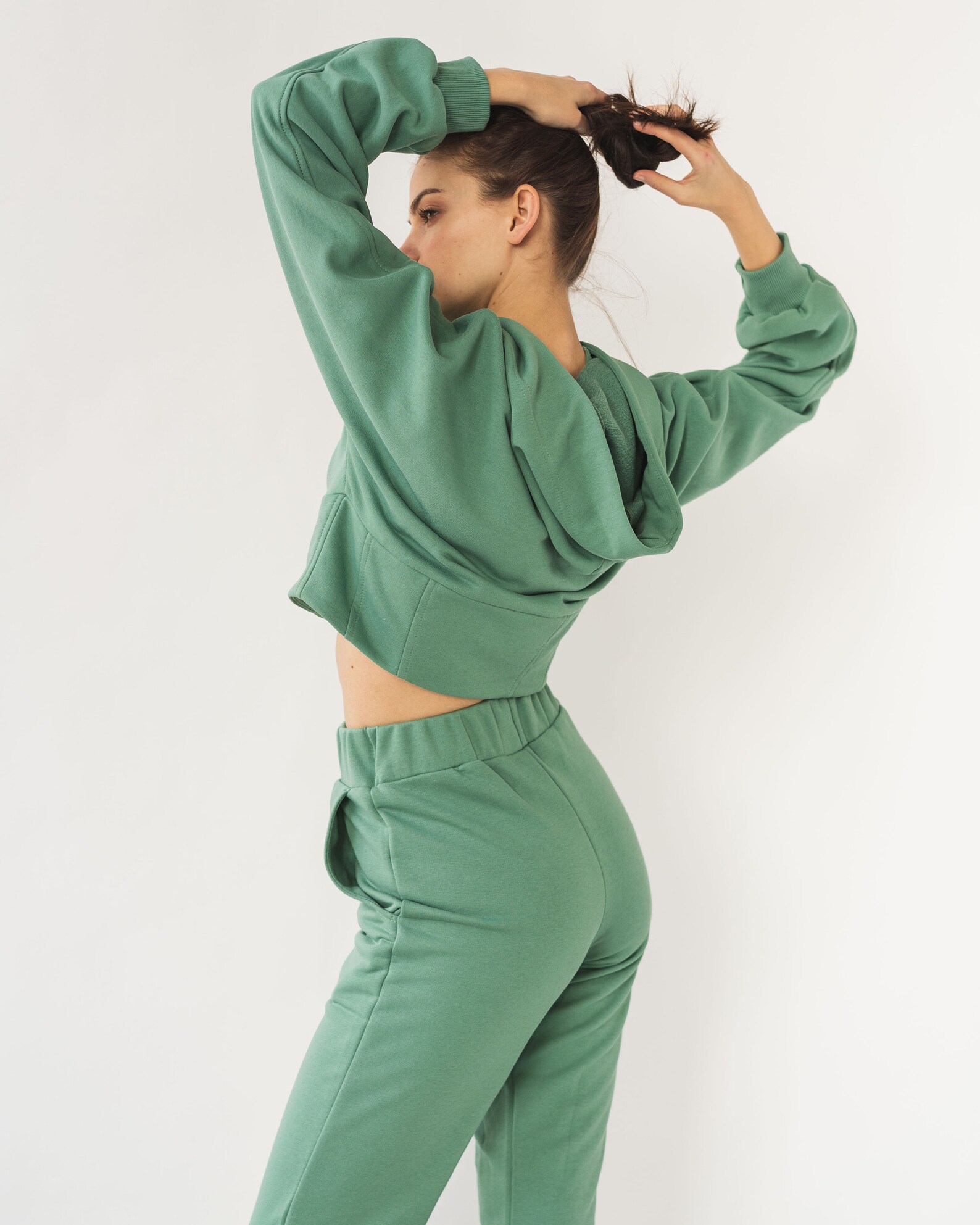 Crop Corset Tracksuit Emerald Green Homewear Tracksuit | Etsy