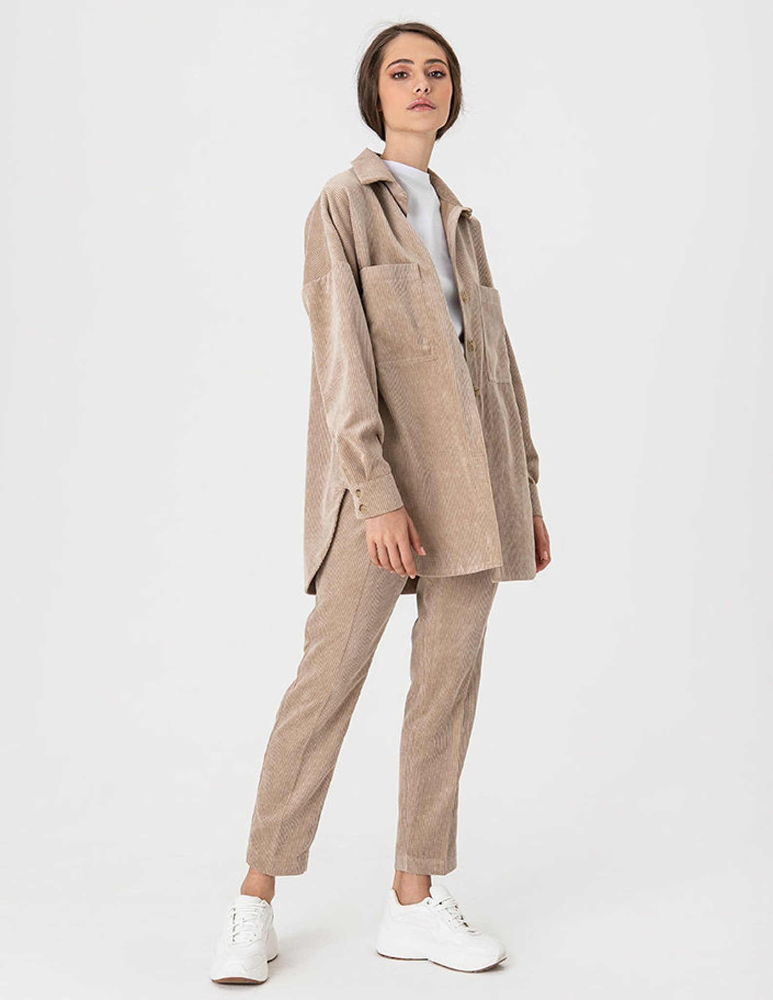 womens corduroy trouser suit