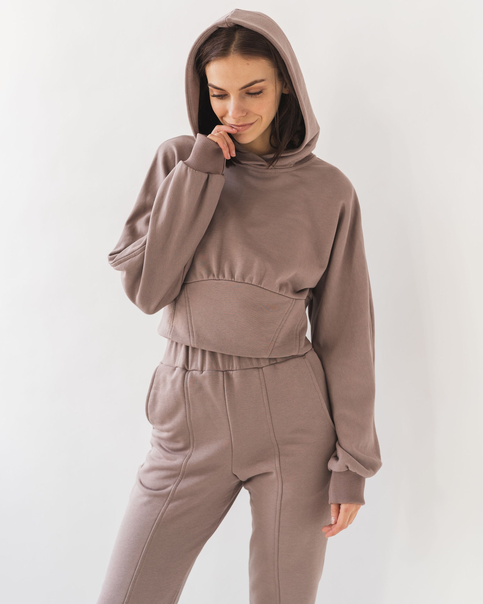 beige nike tracksuit womens