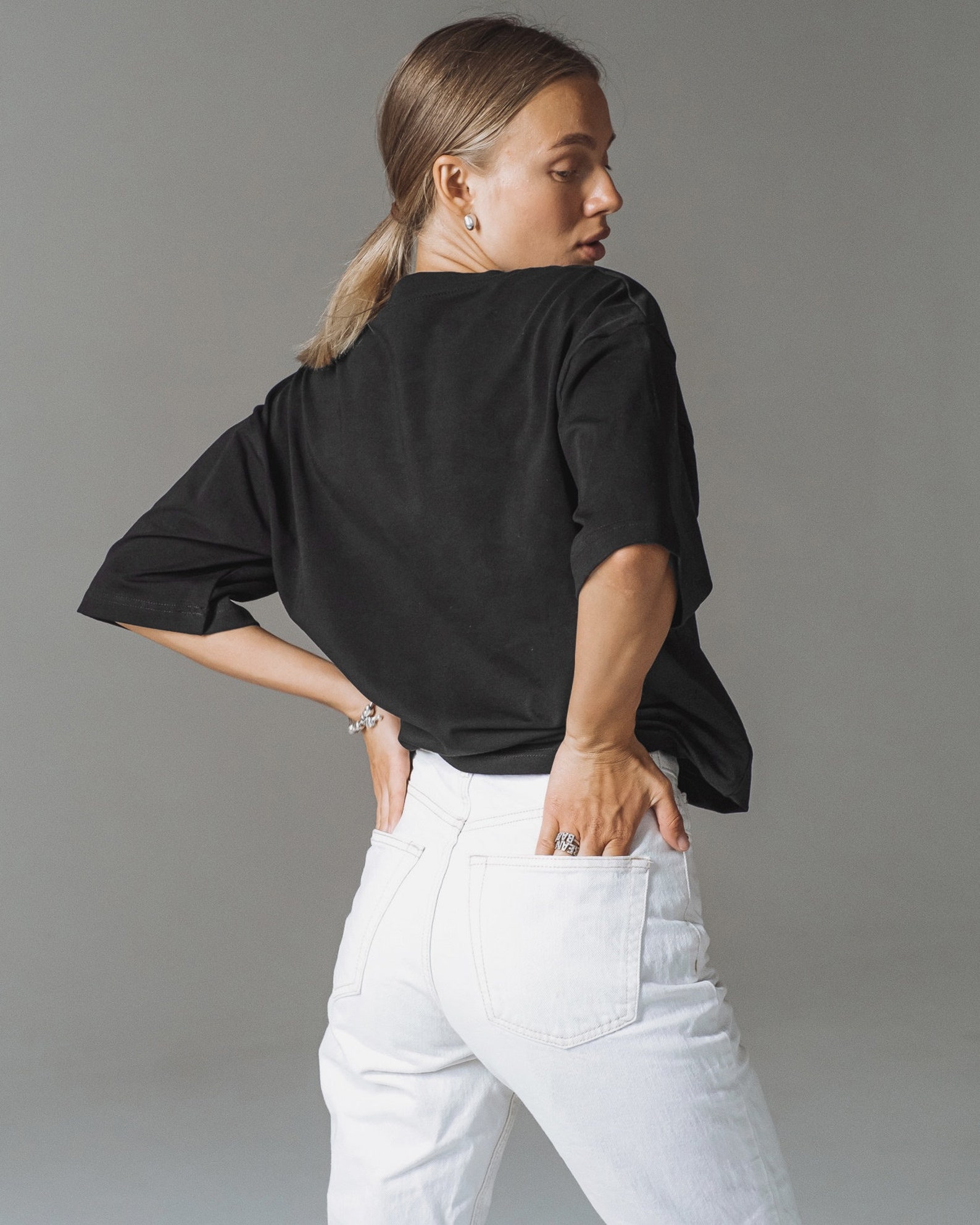 Black Oversized Womens TShirt Dark Simple Girls Tee Basic Etsy