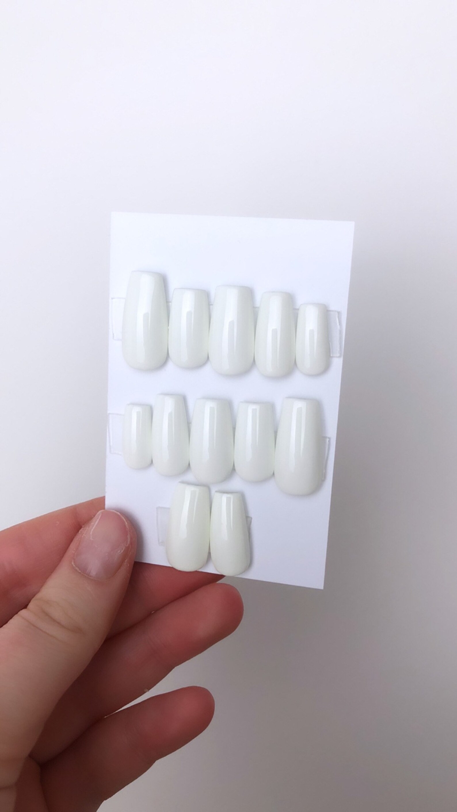 Plain White Stick on Nails Etsy