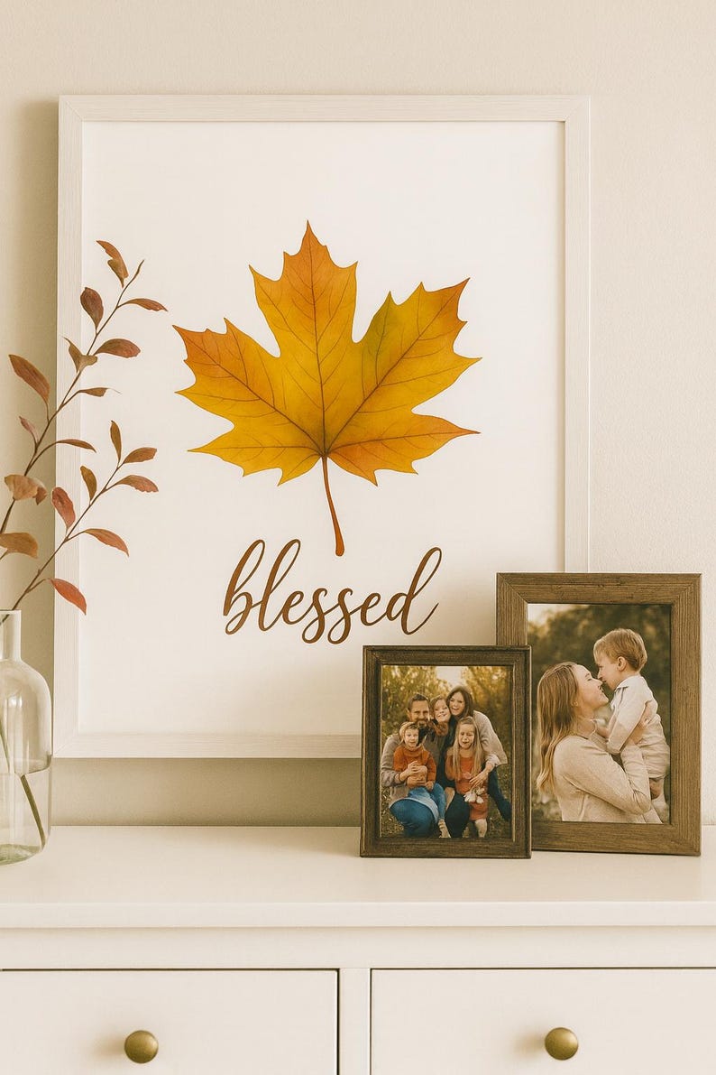 Fall Blessed Sign - Framed Wall Decor - Rustic Farmhouse Fall Accent ...
