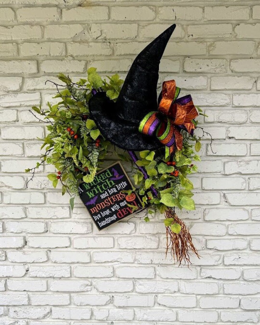 Floral halloween wreath