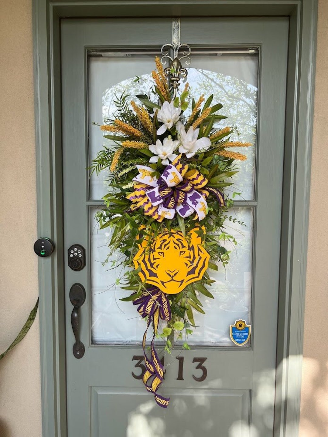 LSU Inspired Wreath LSU Inspired Swag Football Wreath Etsy