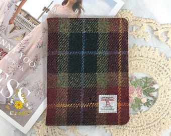 Harris tweed embroidered fabric kindle case for paperwhite 12th 11th gen,kindle 6" 2024,7 inch kindle case made from harris tweed cloth