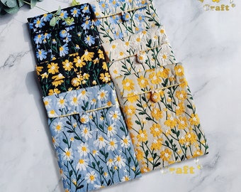 Daisies Embroidered Fabric Sleeve for Onyx Boox Go 10.3&quot;,Boox Go Color 7,Boox Poke4 Lite,Boox Poke2 Color,Tab Ultra,Onyx Boox Palma Cover