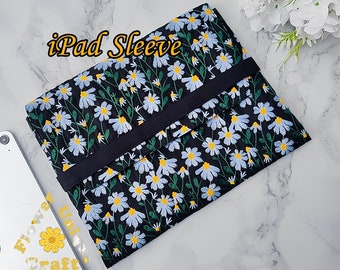 Blue Embroidery Daisy Tablet Sleeve Fits iPad Pro 11"2022~2018,Macbook Air Pro,Samsung Tab S9 S8 S7 Plus Ultra Series Sleeve