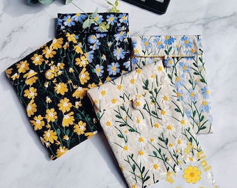 4 Kind Embroidered Daisies E-Reader Cover for Paperwhite 12th Gen Case,Kindle Colorsoft,Paperwhite 11th Gen,New Kindle 6" 2024 Case,Kobo