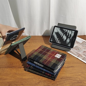 Fabric magnetic e-book case made from Harris Tweed cloth for Tolino Shine 5th 6in,Color,Tolino Vision Color,Vision 6 7in,magnetic clear case