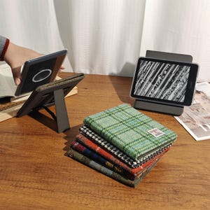 Fabric magnetic e-book case made from Harris Tweed cloth for Nook Glowlight 4,Nook Glowlight 4e,Nook Glowlight 3, custom gift for readers