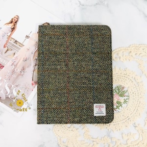 Étui ipad en tissu brodé en tissu Harris Tweed pour iPad Pro Air 11 pouces 13 pouces Mini 7, Air 6 5 iPad 10e 11e génération, iPad Air 11 pouces 2025