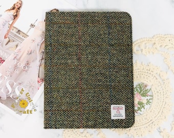 Embroidered fabric ipad case made from Harris Tweed cloth for iPad Pro Air 11&#39;&#39; 13&#39;&#39; Mini 7,Air 6 5 iPad 10th 11th Gen,iPad Air 11&quot; 2025