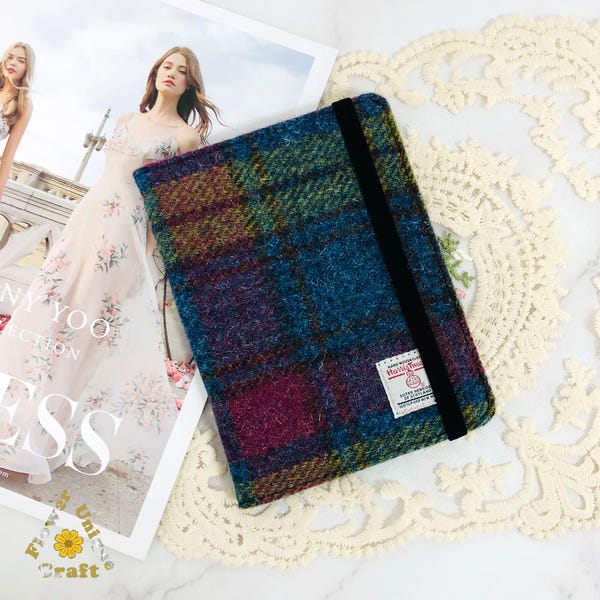 Custodia in tessuto ricamato Harris Tweed per Kindle Paperwhite 12a e 11a generazione, Kindle 6" 2024, Kindle 10a generazione, custodia per Kindle da 7 pollici, custodia per Kobo