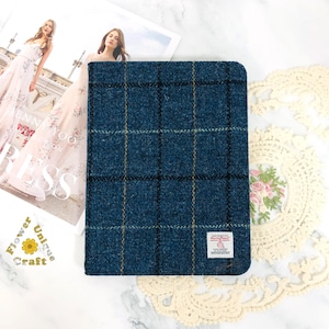 iPad-hoesje van geborduurde stof gemaakt van Harris Tweed-doek voor iPad Pro Air 11&quot; 13&quot; 2024 Mini 7-hoesje, 10e 11e generatie iPad, iPad Air 6 5 hoesje