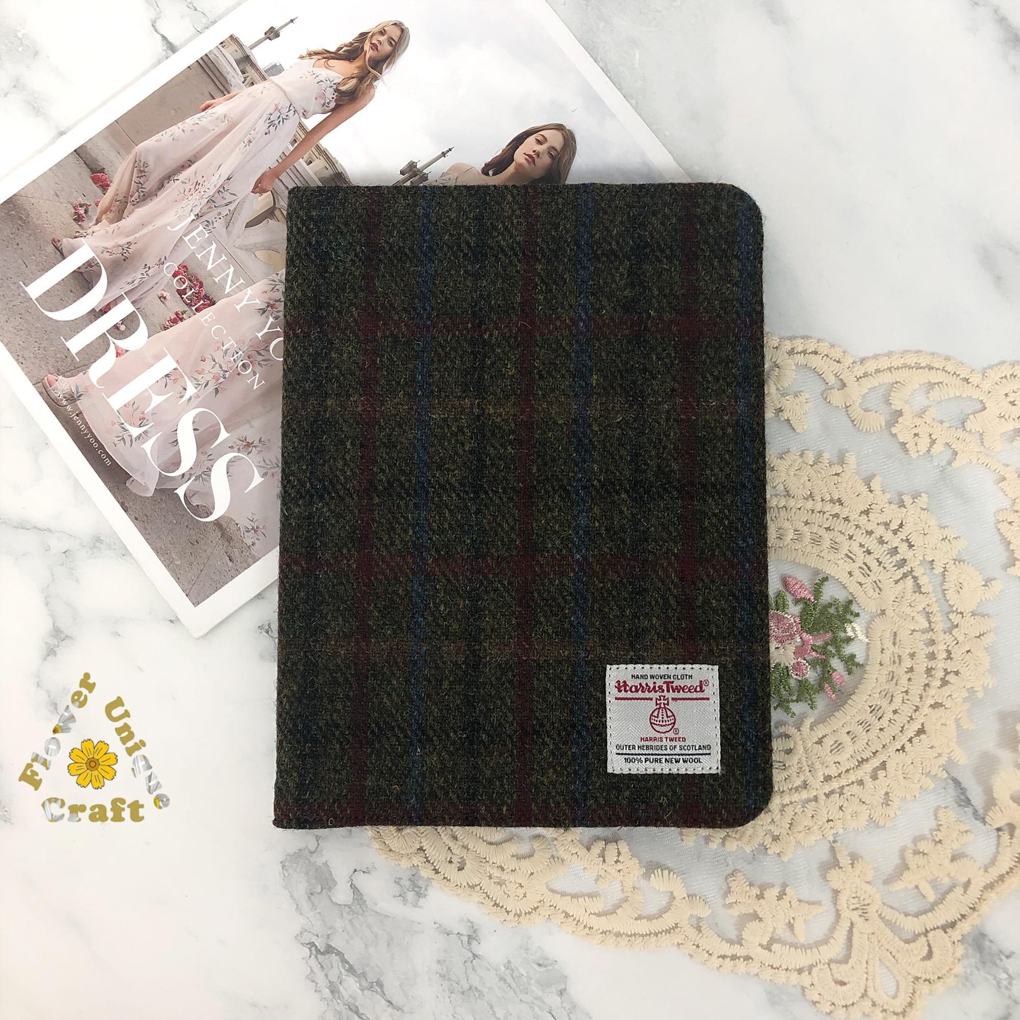 Embroidered fabric ipad case made from Harris Tweed for iPad Mini 7 Pro 11'' 13'' 2024,iPad 11th generationcase case,ipad air 11 inch sleeve