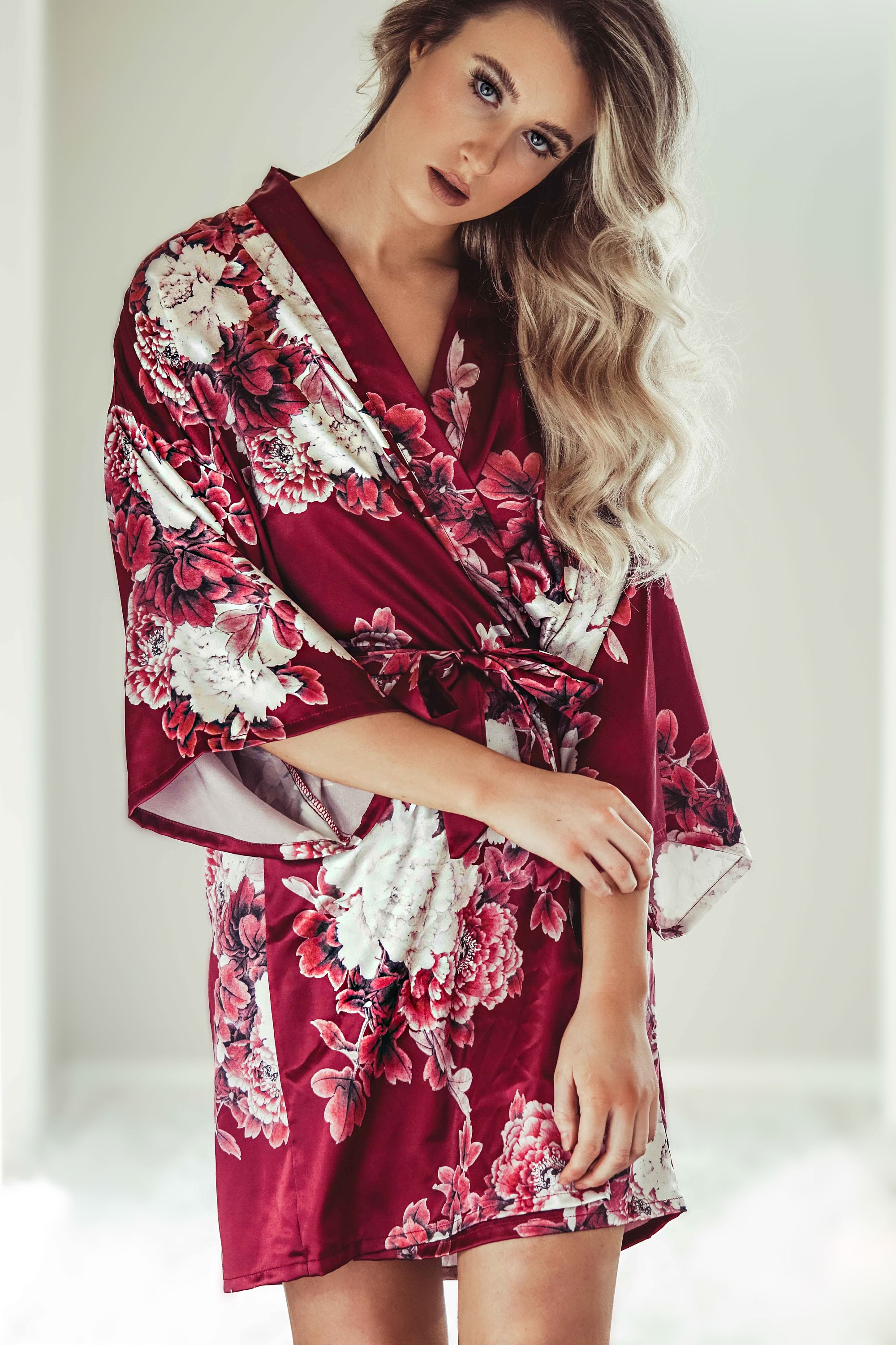 Bridal Satin Floral Robes Bridal Shower Robes for Etsy