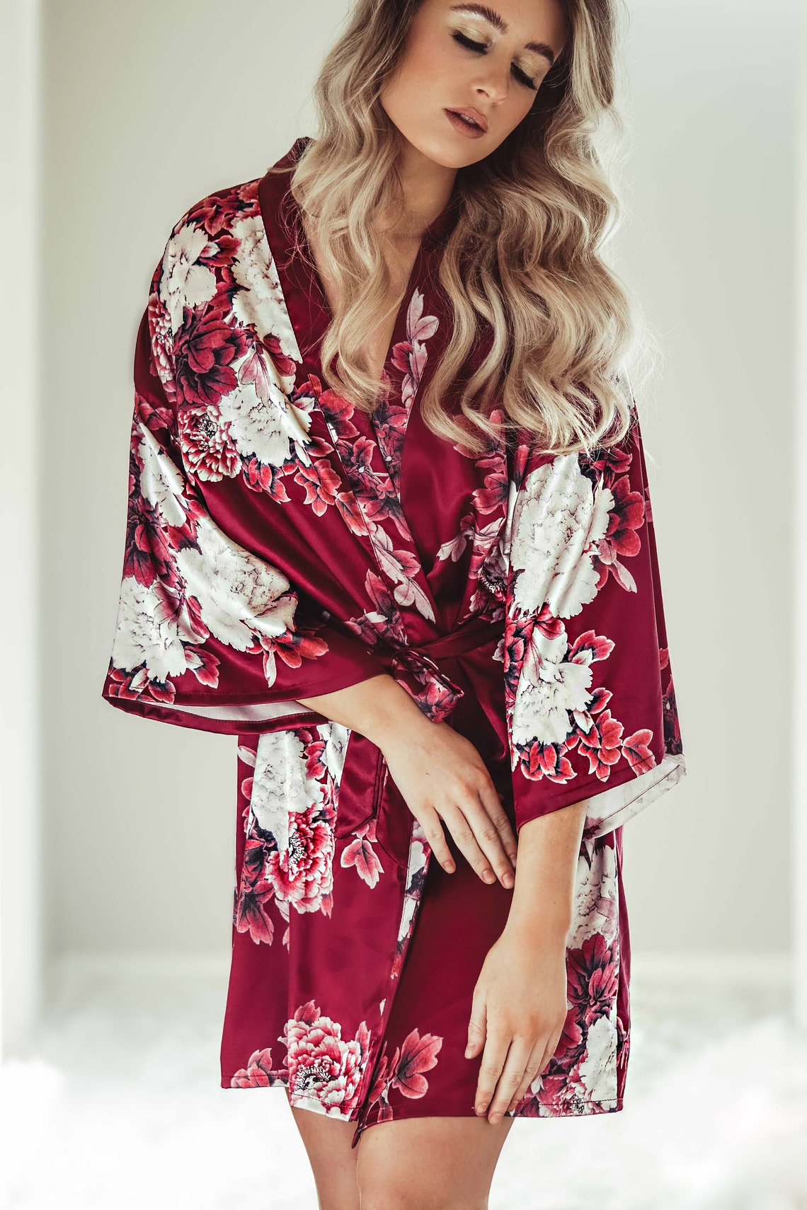 Bridal Satin Floral Robes Bridal Shower Robes for Etsy