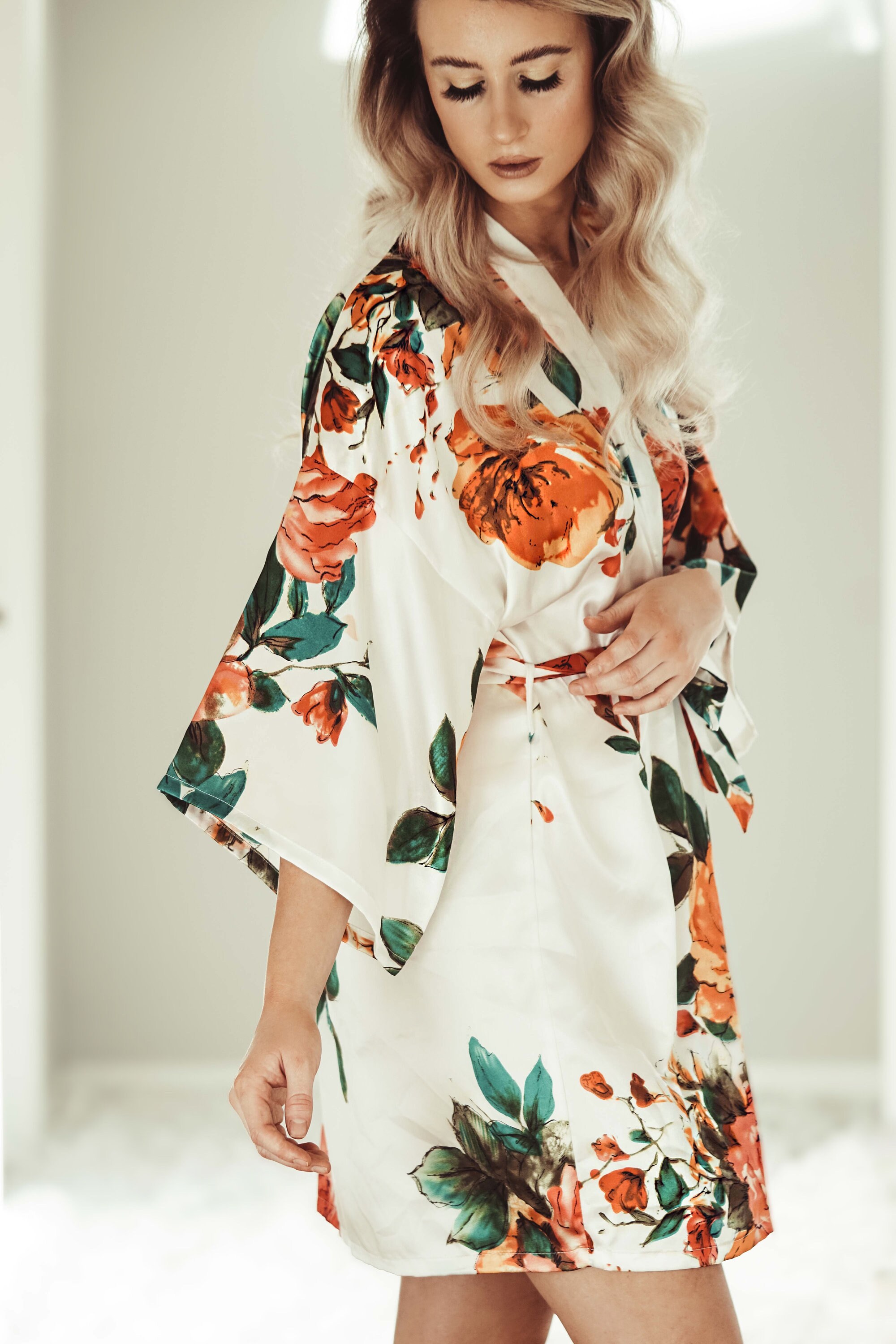 Bridal/Bridesmaid Silk Floral Robe Bridesmaid Gift Bridal | Etsy
