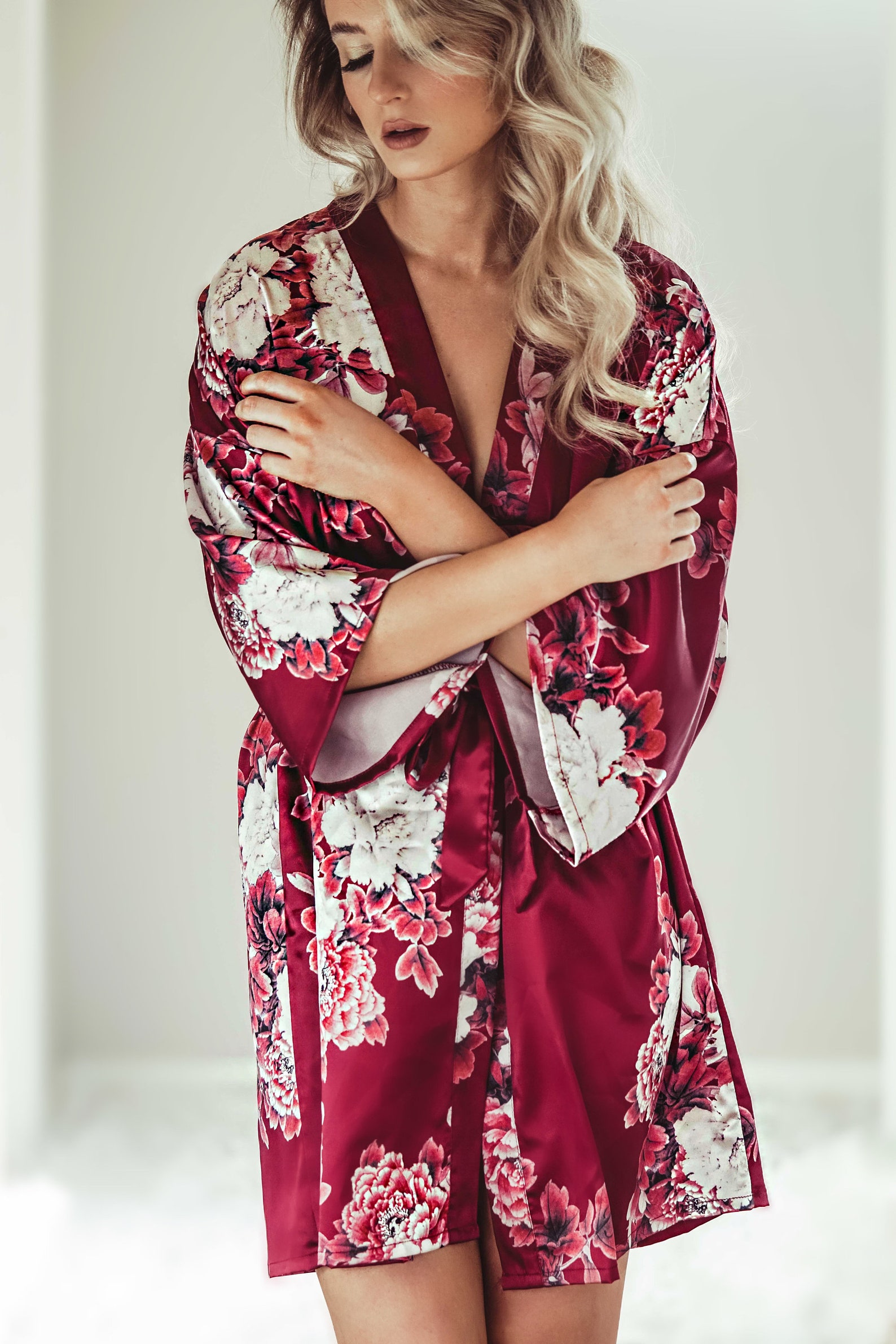 Bridal Satin Floral Robes Bridal Shower Robes for Etsy