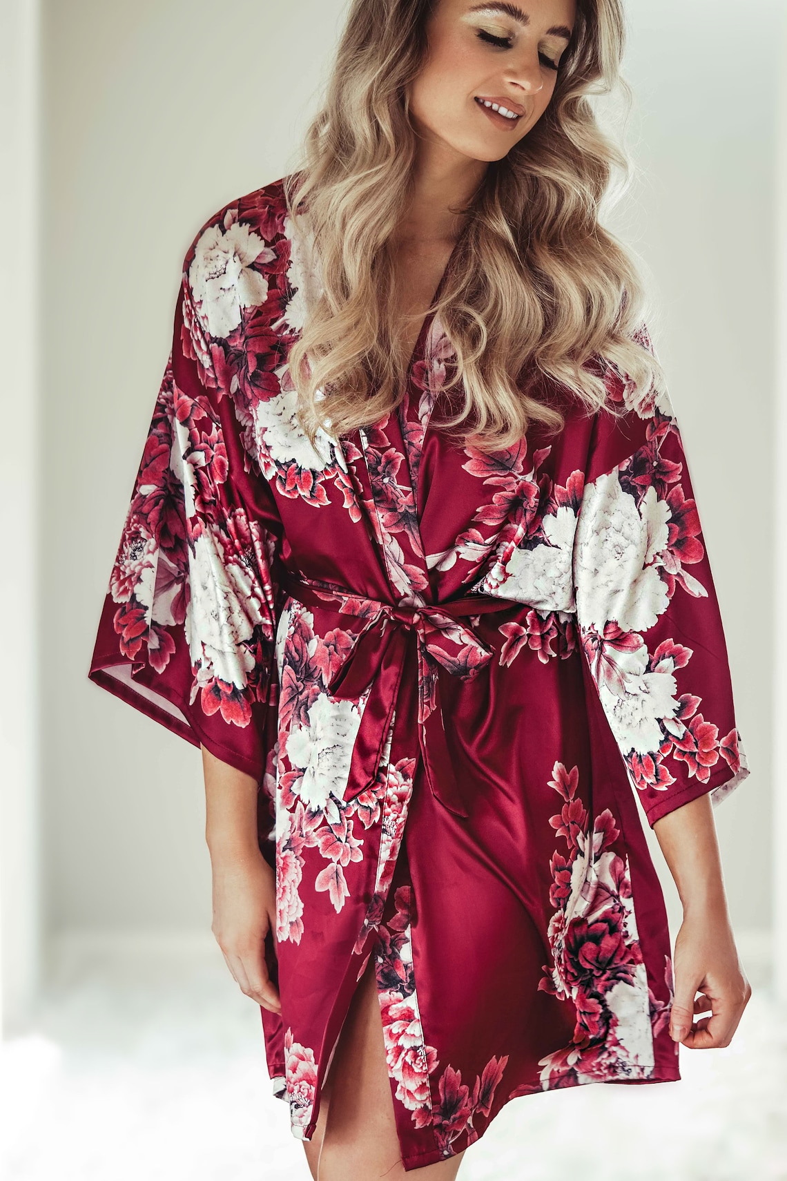 Bridal Satin Floral Robes Bridal Shower Robes for Etsy