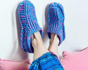 Bubblegum Crochet Slipper Socks.