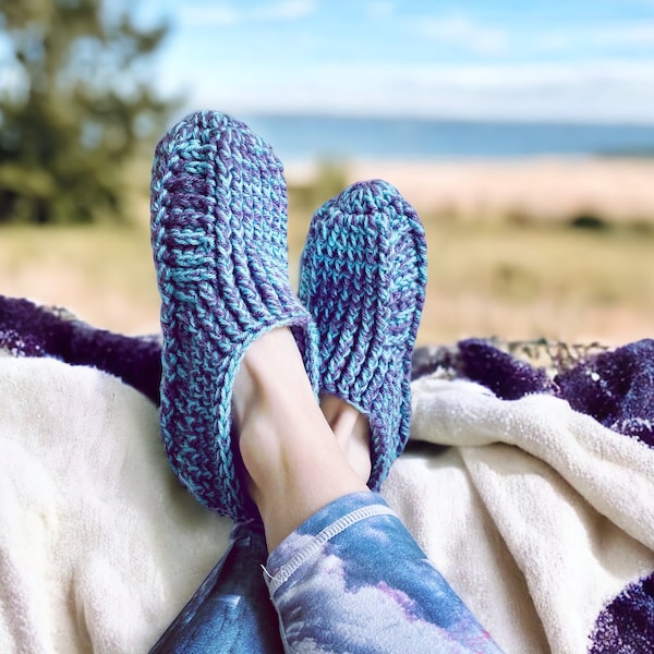 Pastel Slipper Socks / Wool Slippers / Knit Slippers.