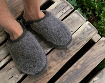 Men’s Pure Merino Wool Mules / Wool Slippers / Eco Slippers.