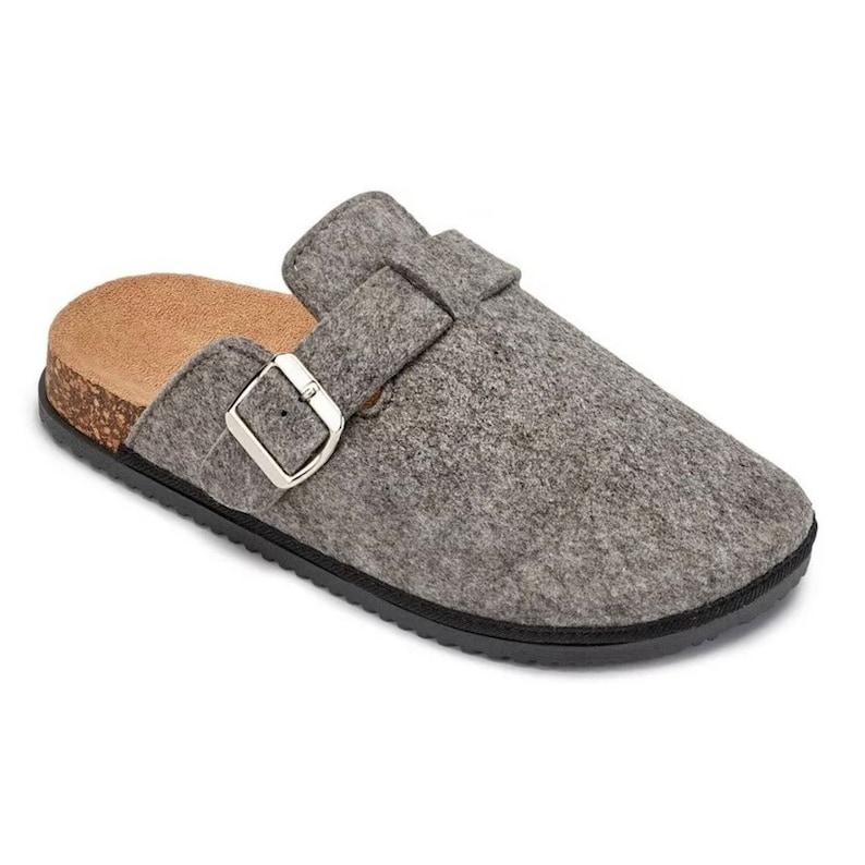 Wool Cork Clogs in Grey / Felt Clog Sandals. image 10