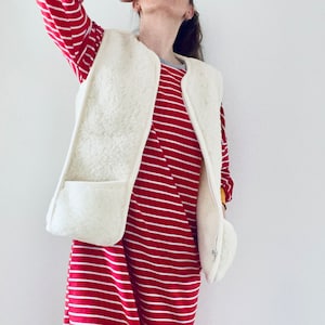 Merino Wool Vanilla Body Warmer / Lambswool Vest.