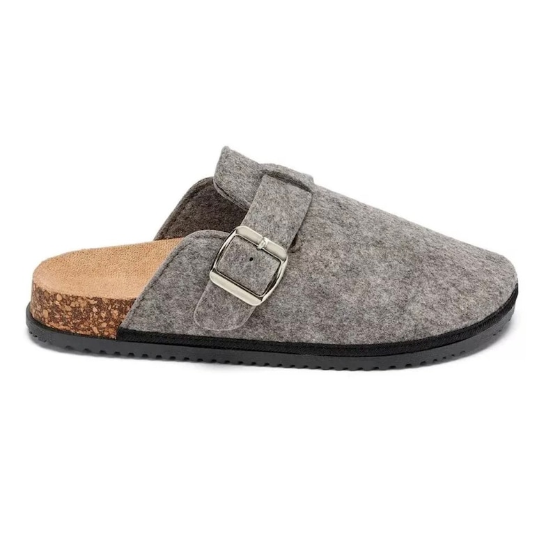 Wool Cork Clogs in Grey / Felt Clog Sandals. afbeelding 8