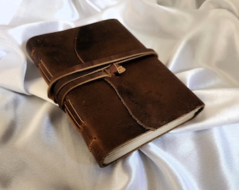 Vintage Leather Journal 100%Recycled 200 Paper Journal, Writing Journal, Notebook, Sketchbook, Leather Diary, Dream Journal, Wedding  Gift.