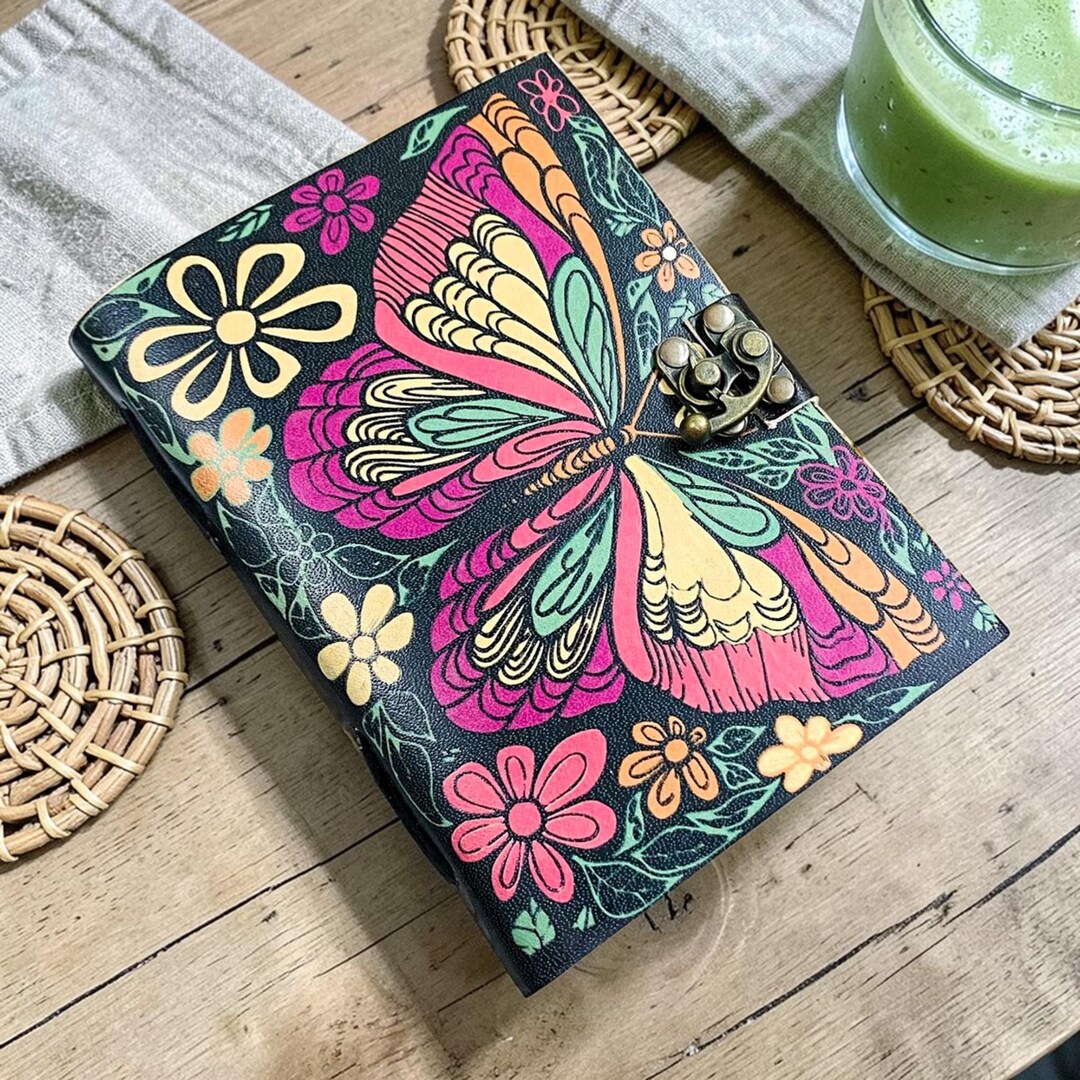 Butterfly Leather Journal, Deckle Edge Diary, Wedding Gift - Etsy